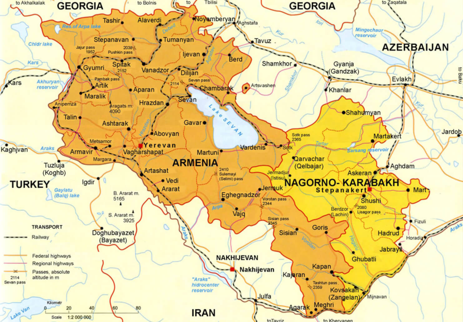 Nagorno Karabakh Map 2020